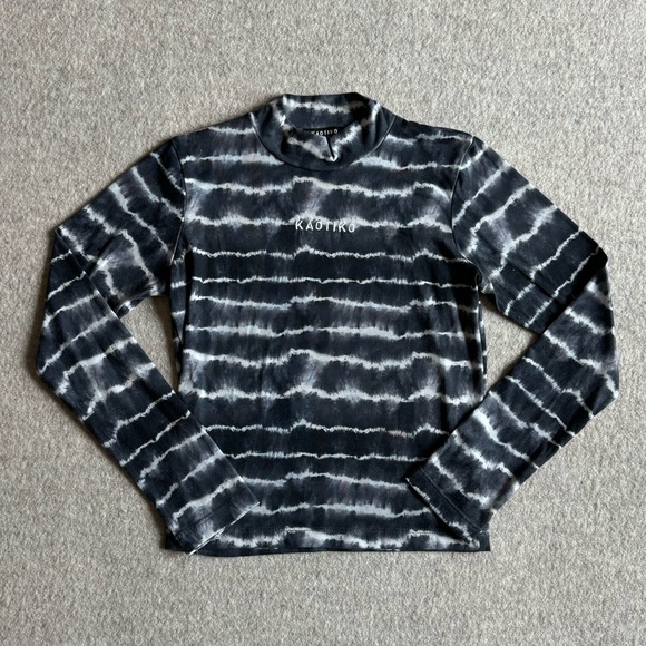 Y2k kaotiko grey and white tie dye long sleeve top - Picture 1 of 5